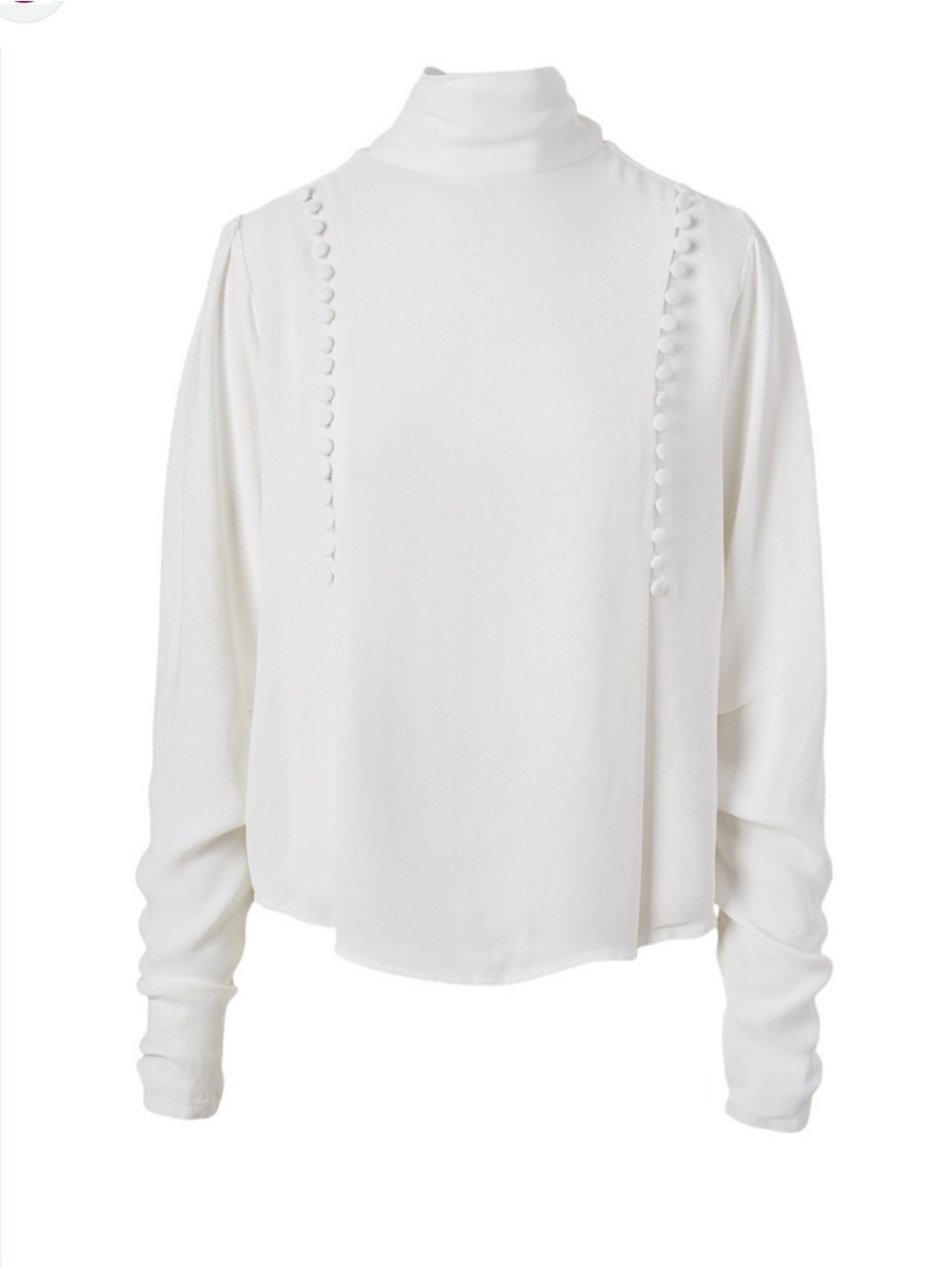 Birgitte Herskind Leica Blouse Off-White High Neck Button Back Size S